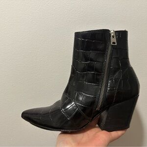 All Saints Size 36 Crocodile print leather ankle boots